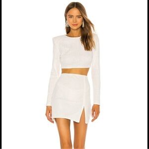 Michael Costello White Crop Top